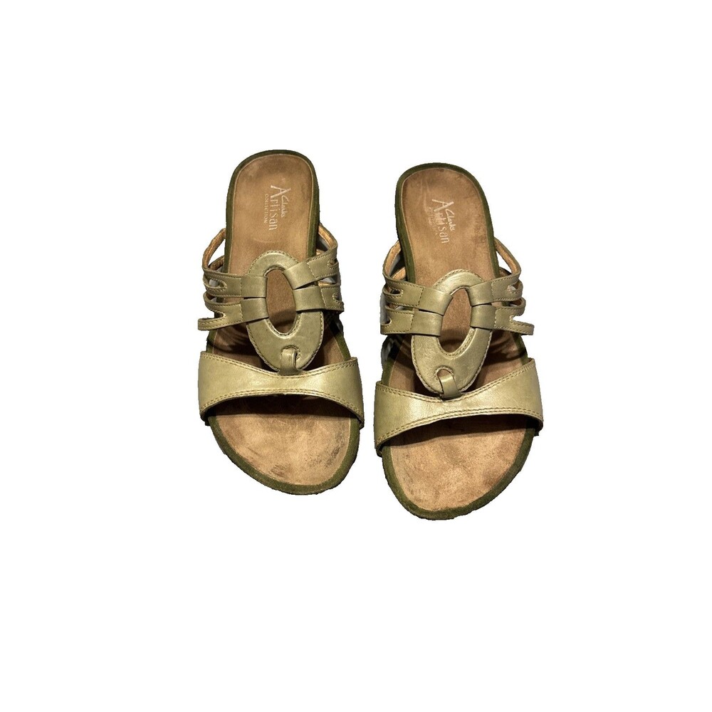 Clark’s Artisan Collection Sandals Sz 8.5M Seafoam Green O-ring slide